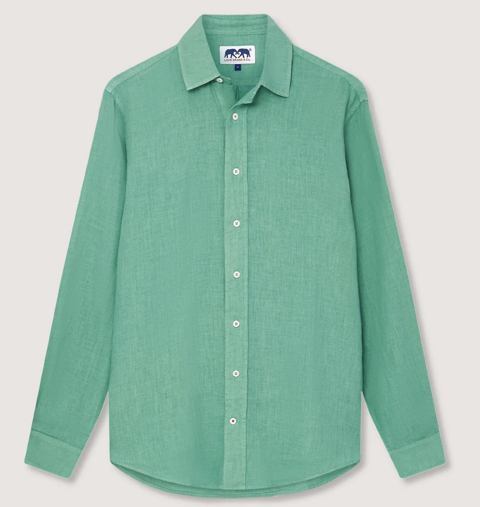 LOVE BRAND &amp; CO LINEN SHIRT LOGO MINT