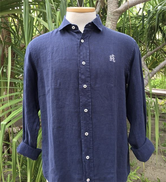 LOVE BRAND &amp; CO LINEN SHIRT NAVY