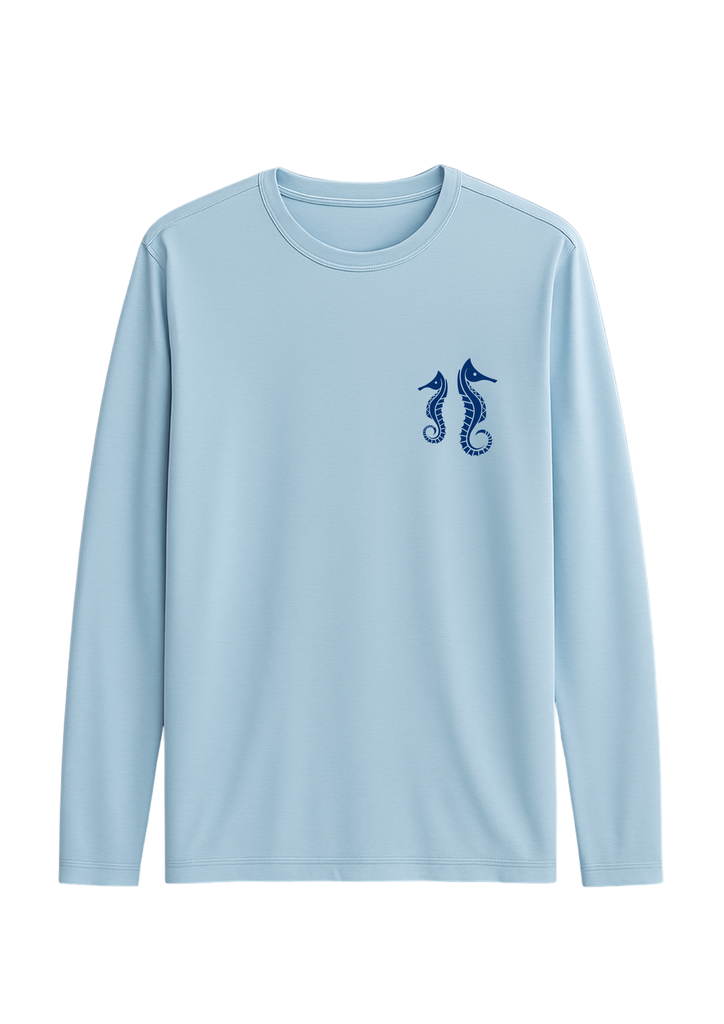 LONGSLEEVE SUN SHIRT LOGO LIGHT BLUE