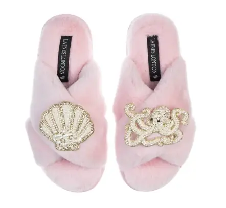 LAINES LONDON CHIC SLIDER SHELL & OCTOPUS PINK