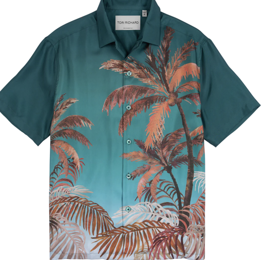 TORI RICHARD CHEMISE SOIE TWILIGHT PALM