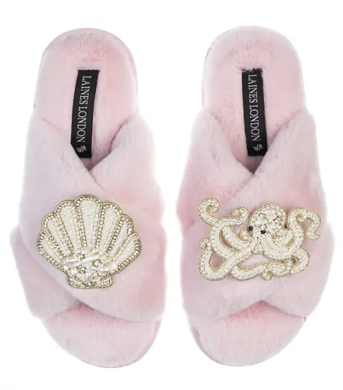 LAINES LONDON CHIC SLIDER SHELL &amp; OCTOPUS PINK