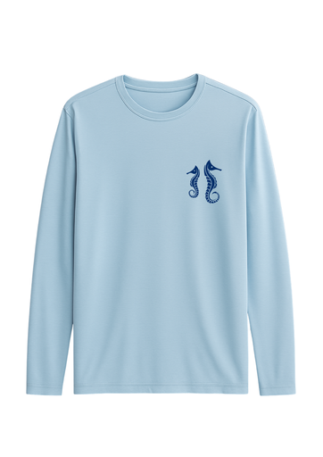 LONGSLEEVE SUN SHIRT LOGO LIGHT BLUE